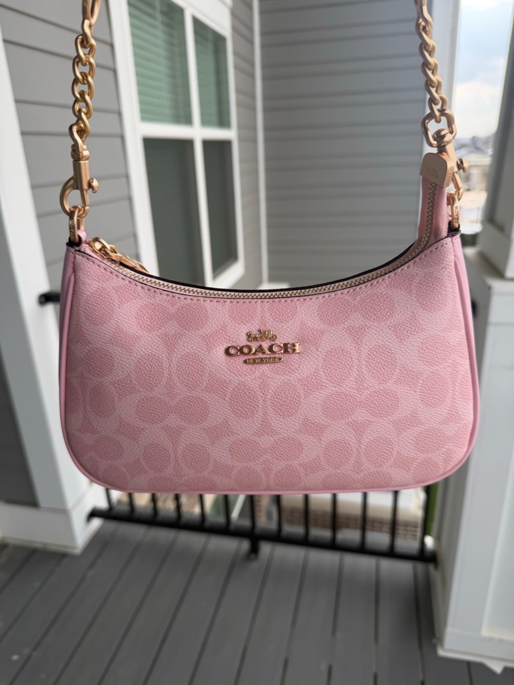 Coach Pink Signature Shoulder Bag